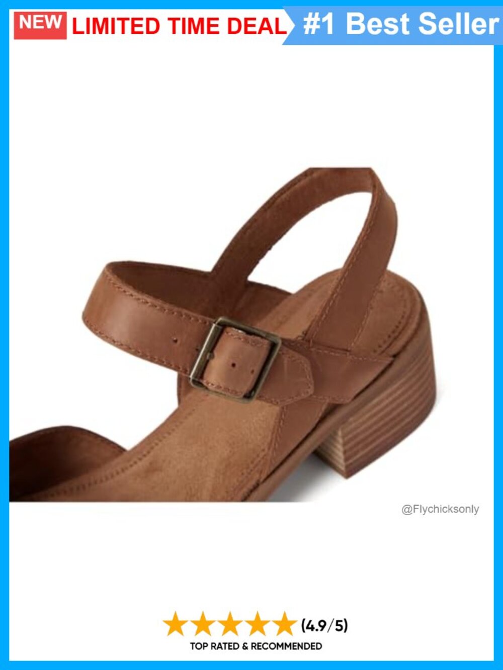 Women's Jaclyn Block Heel Mary Jane Leather Adjustable Strap CloudBound Insole - Picture 6 of 6